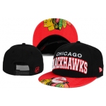 NHL Chicago Blackhawks Team Logo Black Snapback Adjustable Hat