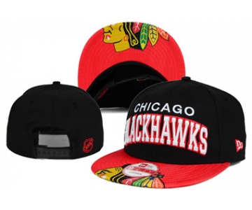 NHL Chicago Blackhawks Team Logo Black Snapback Adjustable Hat