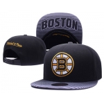 NHL Boston Bruins Team Logo Black Mitchell & Ness Adjustable Hat