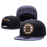 NHL Boston Bruins Team Logo Black Mitchell & Ness Adjustable Hat