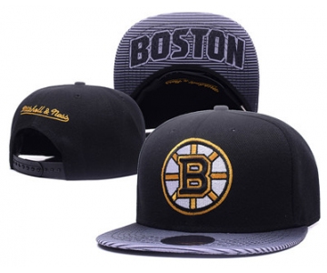 NHL Boston Bruins Team Logo Black Mitchell & Ness Adjustable Hat