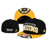 NHL Boston Bruins Team Logo Black Snapback Adjustable Hat