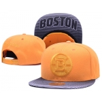 NHL Boston Bruins Team Logo Yellow Mitchell & Ness Adjustable Hat