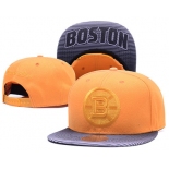 NHL Boston Bruins Team Logo Yellow Mitchell & Ness Adjustable Hat