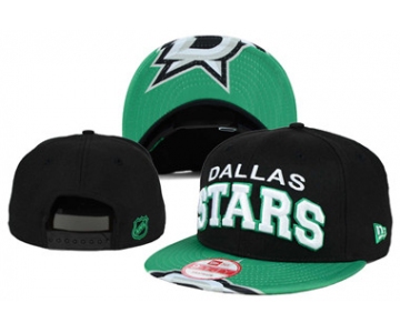 NHL Dallas Stars Team Logo Black Snapback Adjustable Hat