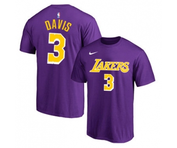 Los Angeles Lakers 3 Anthony Davis Purple Nike T-Shirt