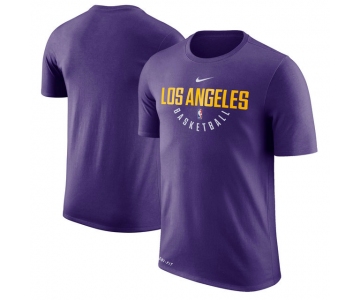 Los Angeles Lakers Purple Practice Performance Nike T-Shirt