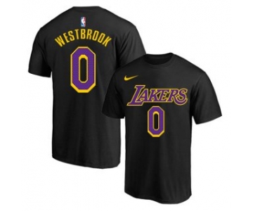Men's Black Purple Los Angeles Lakers #0 Russell Westbrook Basketball T-Shirt