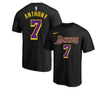 Men's Black Purple Los Angeles Lakers #7 Carmelo Anthony Basketball T-Shirt
