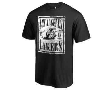 Men's Los Angeles Lakers Fanatics Branded Black Court Vision Marble T-Shirt