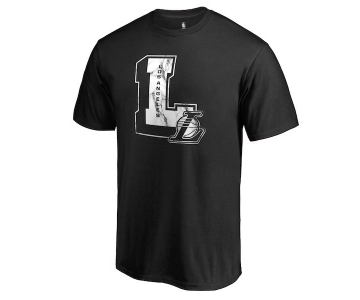 Men's Los Angeles Lakers Fanatics Branded Black Letterman T-Shirt