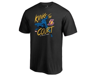 Men's Los Angeles Lakers Fanatics Branded Black Marvel Black Panther King of the Court T-Shirt