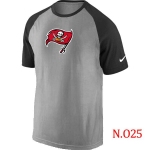 Mens Tampa Bay Buccaneers Ash Tri Big Play Raglan T-Shirt Grey- Black