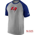 Mens Tampa Bay Buccaneers Ash Tri Big Play Raglan T-Shirt Grey- Blue