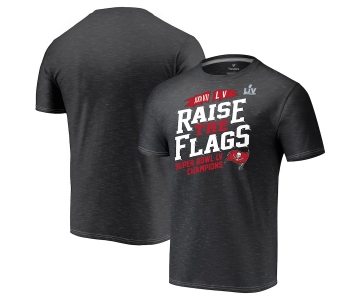 Men's Tampa Bay Buccaneers Fanatics Branded Charcoal 2 Time Super Bowl Champions Hometown Raise the Flags Space Dye T-Shirt