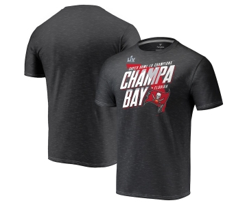 Men's Tampa Bay Buccaneers Fanatics Branded Charcoal Super Bowl LV Champions Hometown Champa Bay Space Dye T-Shirt