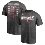 Men's Tampa Bay Buccaneers Fanatics Branded Heathered Charcoal Super Bowl LV Champions Lateral Schedule T-Shirt