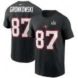 Men's Tampa Bay Buccaneers Rob Gronkowski Nike Black Super Bowl LV Champions Name & Number T-Shirt
