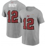 Men's Tampa Bay Buccaneers Tom Brady Nike Heathered Gray Super Bowl LV Champions Name & Number T-Shirt