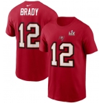 Men's Tampa Bay Buccaneers Tom Brady Nike Red Super Bowl LV Champions Name & Number T-Shirt