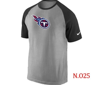 Mens Tennessee Titans Ash Tri Big Play Raglan T-Shirt Grey- Black