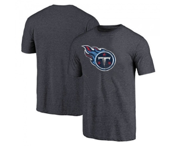 Tennessee Titans Navy Throwback Logo Tri-Blend NFL Pro Line by T-Shirt