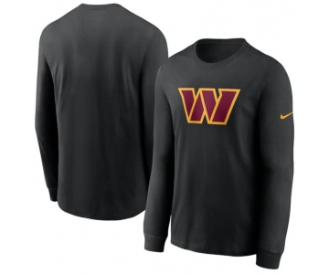 Men's Washington Commanders Nike Black Primary Logo Long Sleeve T Shirt