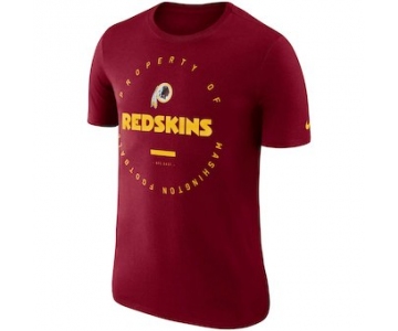 Men's Washington Redskins Nike Burgundy Sideline Property Of Performance T-Shirt