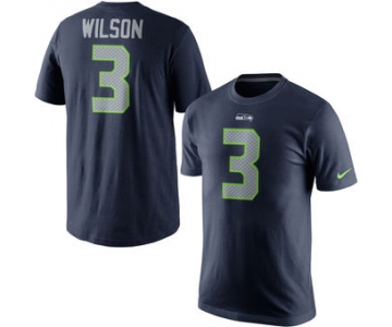 Men's Seattle Seahawks 3 Russell Wilson Nike College Navy Player Pride Name & Number T-Shirt