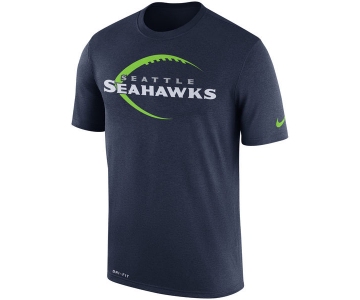 Men's Seattle Seahawks Nike College Navy Legend Icon Logo Performance T-Shirt