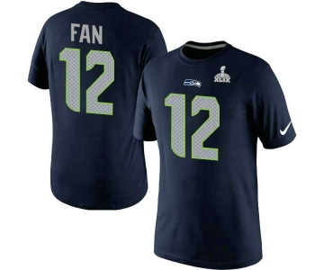 Nike Seattle Seahawks #12 Fan Blue Superbowl T-shirt