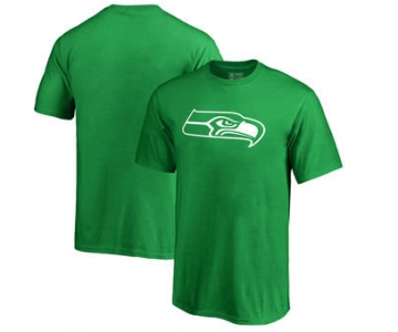 Seattle Seahawks NFL Pro Line by Fanatics Branded Patrick's Day White Logo T-Shirt Kelly Green