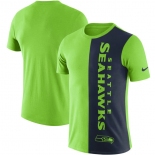 Seattle Seahawks Nike Coin Flip Tri-Blend T-Shirt - Neon GreenCollege Navy