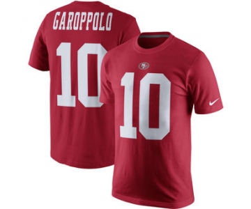 Men's San Francisco 49ers 10 Jimmy Garoppolo Nike Scarlet Player Pride Name & Number T-Shirt