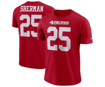 Men's San Francisco 49ers 25 Richard Sherman Nike Scarlet Dri-FIT Player Pride 3.0 Name & Number T-Shirt