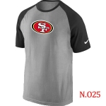 Mens San Francisco 49ers Ash Tri Big Play Raglan T-Shirt Grey- Black