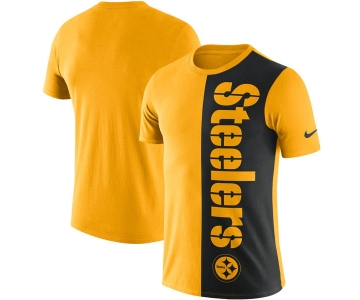 Pittsburgh Steelers Nike Coin Flip Tri-Blend T-Shirt - GoldBlack