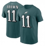 Men's Philadelphia Eagles #11 A. J. Brown 2022 Green Name & Number T-Shirt