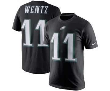 Men's Philadelphia Eagles 11 Carson Wentz Nike Black Player Pride Name & Number T-Shirt