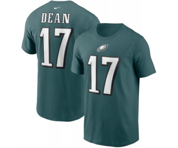 Men's Philadelphia Eagles #17 Nakobe Dean 2022 Green Name & Number T-Shirt