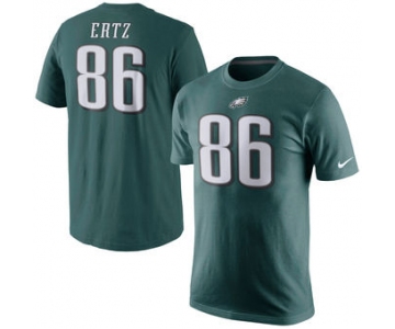 Men's Philadelphia Eagles No. 86 Zach Ertz Nike Green Player Pride Name & Number Short Sleeve T-Shirt