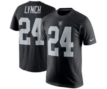 Men's Oakland Raiders 24 Marshawn Lynch Nike Black Player Pride Name & Number T-Shirt