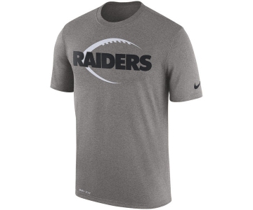 Men's Oakland Raiders Nike Heather Gray Legend Icon Logo Performance T-Shirt