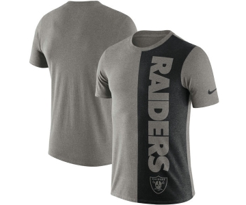 Oakland Raiders Nike Coin Flip Tri-Blend T-Shirt - Heathered GrayBlack