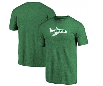 New York Jets Green Throwback Logo Tri-Blend NFL Pro Line by T-Shirt