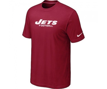 Nike New York Jets Sideline Legend Authentic Font Dri-FIT T-Shirt Red