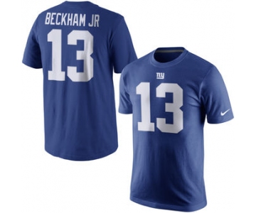 Men's New York Giants 13 Odell Beckham Jr. Nike Royal Blue Player Pride Name & Number T-Shirt