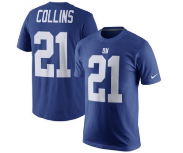 Men's New York Giants 21 Landon Collins Nike Royal Player Pride Name & Number T-Shirt