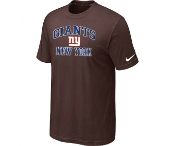 New York Giants Heart & Soul Brown T-Shirt