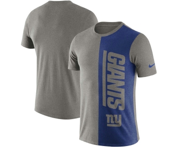 New York Giants Nike Coin Flip Tri-Blend T-Shirt - Heathered GrayRoyal